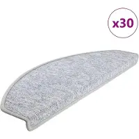vidaXL Trapmatten 30 st 65x24x4 cm lichtgrijs halfrond groot