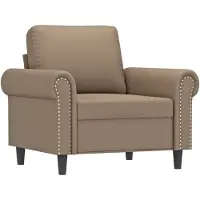 vidaXL Fauteuil 60 cm kunstleer cappuccinokleurig