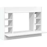 vidaXL Wandbureau 105x48x75 cm bewerkt hout wit