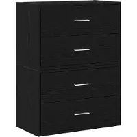 vidaXL Kasten met 4 lades 2 st 60x31x40 cm bewerkt hout zwart eiken