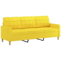 vidaXL Driezitsbank 180 cm stof lichtgeel