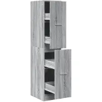 vidaXL Apothekerskast 30x41x144,5 cm bewerkt hout grijs sonoma eiken