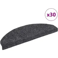 vidaXL Trapmatten Zelfklevend 30 stuks 65x21x4 cm Donkergrijs Halfrond Groot