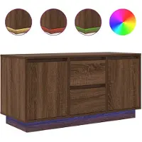 vidaXL Tv-meubel met LED-verlichting 100x41x50 cm bruin eikenkleur