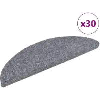 vidaXL Trapmatten Zelfklevend 30 stuks 56x17x3 cm Lichtgrijs Halfrond