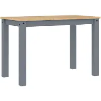 vidaXL Eettafel Panama 112x60x75 cm massief grenenhout grijs