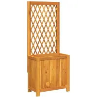 vidaXL Plantenbak met latwerk 55x29,5x132 cm massief acaciahout