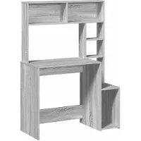 vidaXL Bureau met schappen 100x45x140 cm bewerkt hout grijs sonoma