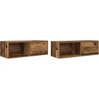 vidaXL Tv-meubels 2 st 80x31x25,5 cm bewerkt hout oud houtkleurig