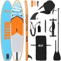 vidaXL SUP Board met Zitje 2-in-1 TRITON 366 x 81 x 15 cm Blauw voor