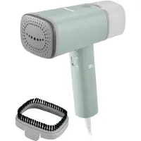 Heinner Handkledingstomer – 1300-1500 W – Waterreservoir 140 ml – Opwarmtijd 30 sec – Handstomer – RVS-stoomplaat – Opvouwbare Handgreep – Textielborstel – Groen