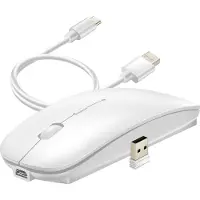 Wiwu , Bluetooth draadloze muis en USB 2. 4G Compact Oplaadbare, Wit