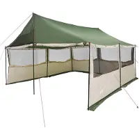 vidaXL Familietent met dak Groen 450 x 400 x 265 cm Polyester en Staal