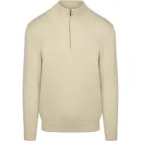 Profuomo Heren Truien & Vesten Half Zip Luxury Basic - Wit - Maat L