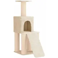 vidaXL Kattentoren met sisal krabpalen Crèmekleurig 146 cm