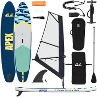 vidaXL Opblaasbare SUP Board met Zeil APEX 330 x 76 x 15 cm Blauw voor