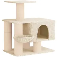 vidaXL Kattentoren met sisal krabpalen Crèmekleurig 96 cm