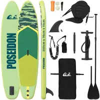 vidaXL SUP Board met Zitje 2-in-1 POSEIDON 305 x 76 x 15 cm Groen