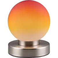 TRIO Tafellampje Prinz Ii nikkel met oranje glas