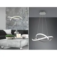 TRIO REALITY COURSE - Hanglamp - Nikkel mat - incl. 1x SMD 27,5 W - Dimbaar met schakelaar - Plafondbevestiging - Niet geschikt voor externe dimmers - In hoogte verstelbaar