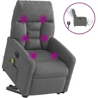 vidaXL Sta-op-massagestoel elektrisch microvezelstof donkergrijs