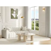Vente-unique Salontafel van MDF - Gelakt beige - TAMISDA