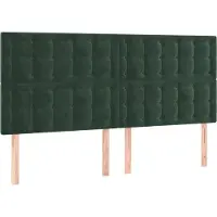 vidaXL Hoofdbord donkergroen 180x5x118/128 cm fluweel