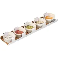 Vessia Kommetjes / serveer schaaltjes - 5x stuks - D6 x H3.5 cm - aardewerk - wit - ovenschaaltjes - tapas - voedsel - dessert
