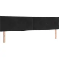 vidaXL LED Hoofdbord met LED-stripverlichting Zwart 200 cm Fluweel