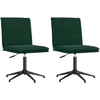 vidaXL Eetkamerstoelen 2 st fluweel donkergroen