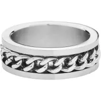 EtNox hard and heavy Ring - Mesh Steel - zilverkleurig - Maat 3XL