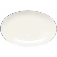 Vt wonen Bord vtwonen Plate White-Blue Line Oval 25,5 cm