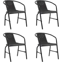 vidaXL Tuinstoelen 4 st 110 kg kunststof rattan en staal