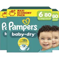 Pampers Baby-Dry luiers maat 6 - 240 stuks (3 x 80 luiers) - Voordeelverpakking - Unieke extra laag - Absorberende kern