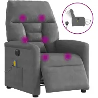 vidaXL Massagestoel elektrisch verstelbaar microvezelstof donkergrijs