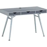 Piranha COLEY Retro Bureau – Zilvergrijs – Compact Computerbureau met Lades