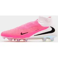 Nike Phantom 6 High Elite Gras Voetbalschoenen (FG) Wit Felroze Zwart