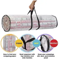 Jojomino Kerstinpakpapier Opbergzak Onderbed Kerstcadeaupapier Organiser Makkelijk Mee Te Nemen Handgrepen Transparante Waterdichte Tas