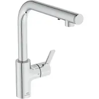 Ideal standard Keukenmengkraan GUSTO, uitloop 232mm, L-vormige uitloop met zeepdispenser, chroom