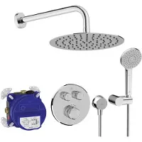 Ideal standard CeraTherm Navigo - Inbouw doucheset met thermostaat, met huis, 3 stralen, diameter 25 cm, chroom A7771AA