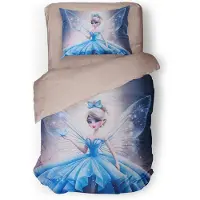 Eleganzzz Kinder Dekbedovertrek Micropercal Blue Fairy - blue 140x200/220cm
