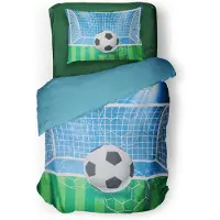 Eleganzzz Kinder Dekbedovertrek Micropercal Goal - green 140x200/220cm