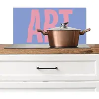 KitchenYeah Spatscherm keuken 60x30 cm - Kookplaat achterwand Art - Roze - Blauw - Muurbeschermer - Spatwand fornuis - Hoogwaardig aluminium