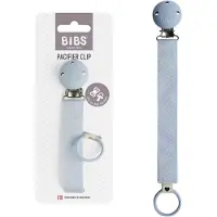 BIBS fopspeenkoord - Bevestig de fopspeen van je baby met een koord van duurzaam polyester band en nikkelvrije metalen clip - Past op alle fopspenen - Dusty Blue