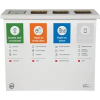 KarTent Kartonnen eco bin vier vakken - GFT - PD - Papier/Karton - Koffiebekers - Afvalscheiden - Prullenbak -