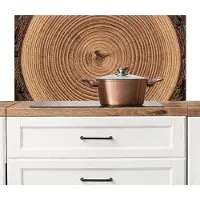 KitchenYeah Spatscherm keuken 100x50 cm - Kookplaat achterwand Boomstam - Hout - Bruin - Muurbeschermer - Spatwand fornuis - Hoogwaardig aluminium