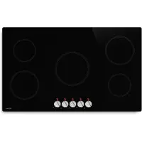 Klarstein Kochheld 90 cm inductiekookplaat - 5-zone elektrische inductiekookplaat, 8700 W boost, draaiknopbediening, restwarmte-indicator, oververhittingsbeveiliging, glaskeramische kookplaat, zwart