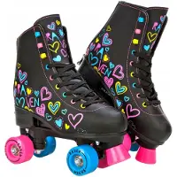 Raven Trista Zwarte Verstelbare Skates Maat 35-38