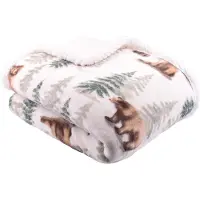 Famanu – Fleece deken 150 x 200 cm superzachte fleece deken natuurlijke sherpa fleece plaid met bosdieren beddengoed in bos bijpassende dekbedovertrekken beschikbaar