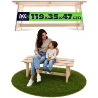 Kadax Houten tuinbank, 2-zits, zonder armleuningen en rugleuning, zitbank, parkeerbank, buitenbank voor balkon, tuin, terras (natuurlijk eiken)